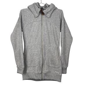 Burton Dryride Minx Fleece Full Zip Hoodie Sweatshirt Heather Gray Small Outdoor